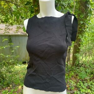 White House Black Market Elegant Black Sleeveless Top Side Tie M